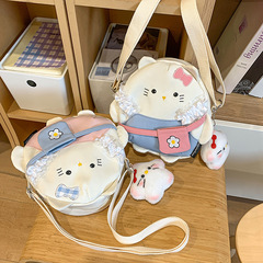 日本のかわいい猫キャンバスバッグ女の子多用途クロスボディバッグ漫画ショルダーバッグ学生カジュアル旅行バックパック