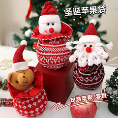 新しいアイデアクリスマスプレゼント袋キャンディー袋アニメ人形ニットプレゼント袋クリスマス平安夜リンゴ袋