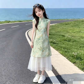 女童旗袍连衣裙夏季2026新款儿童中国风汉服新中式古风公主亲子装