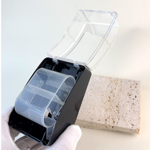 Transparent watch box, display box, square, high-end plastic watch box, packaging, storage box with hooks