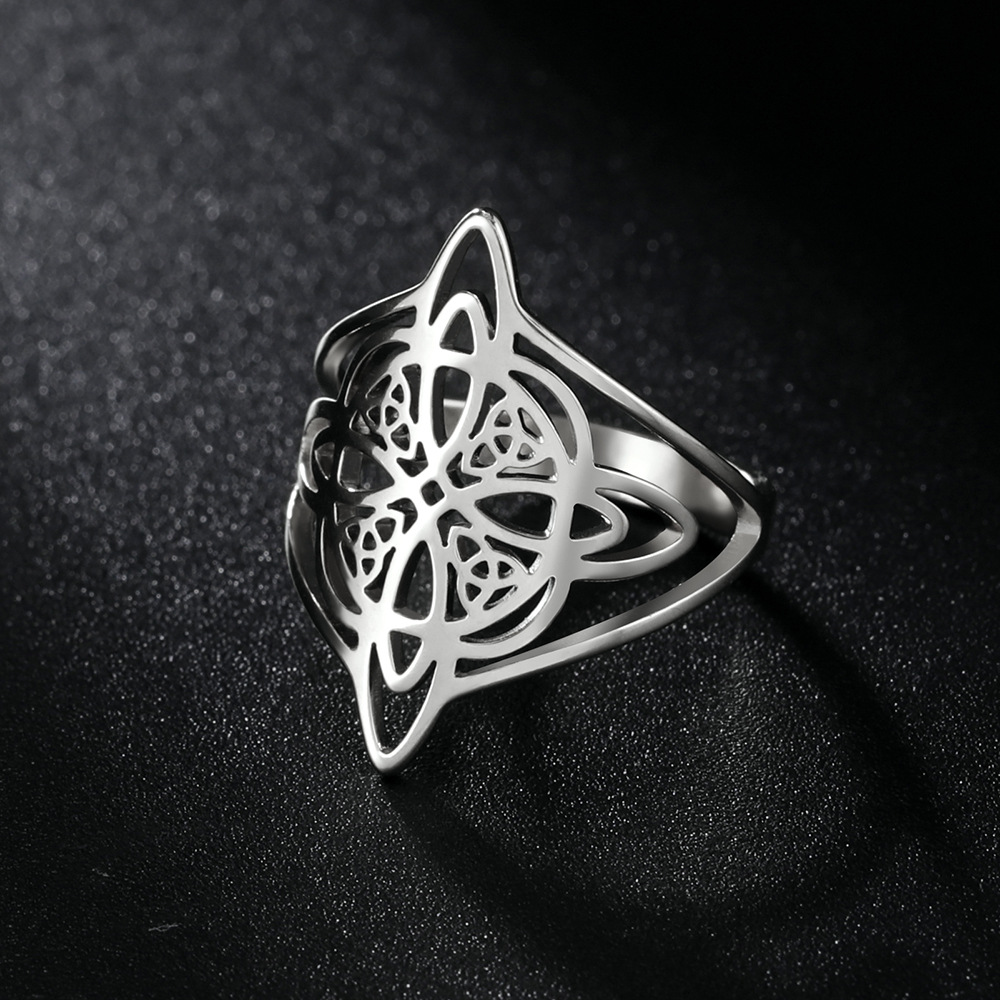 Women's Gender Hip-Hop Retro Witches Knot Solid Color 304 Stainless Steel Plating Women's Rings