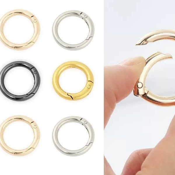 Metal Spring Ring, Open Ring, Key Ring, Zinc Alloy Round Buckle, Spring Buckle, Keychain, Luggage Accessories