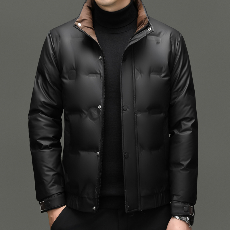 Demi-season short keep warm down jacket with zipper for leisure