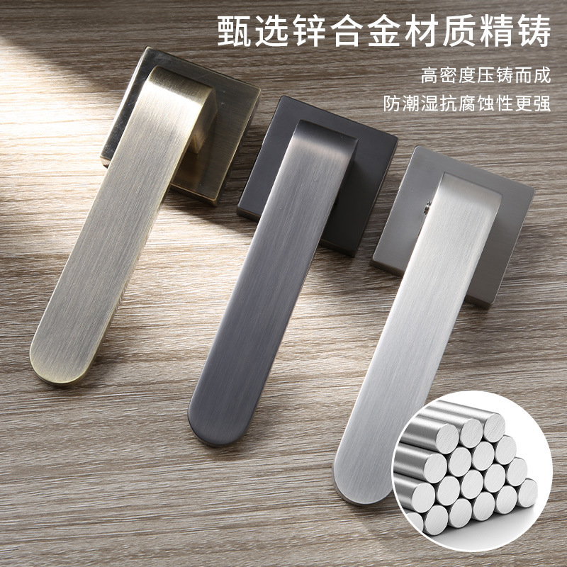 现代极简卧室木门锁室内家用门锁磁吸静音锌合金分体锁卧室门把手|undefined