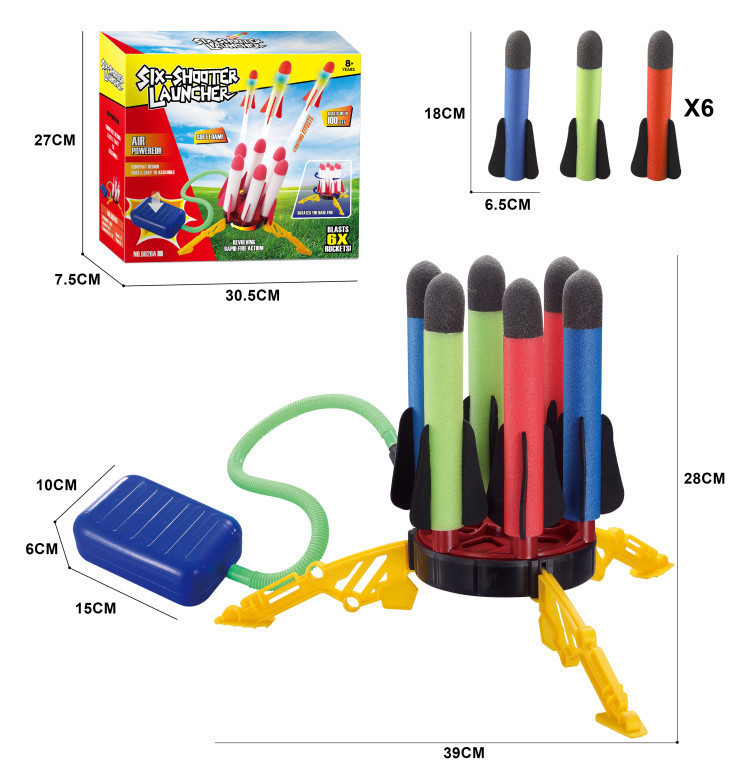 Douyin Amazon with the same air pressure foot on the rocket launcher six-generation outdoor parent-child jump with lights Douyin Amazon with the same air pressure foot on the rocket launcher six-generation outdoor parent-child jump with lights