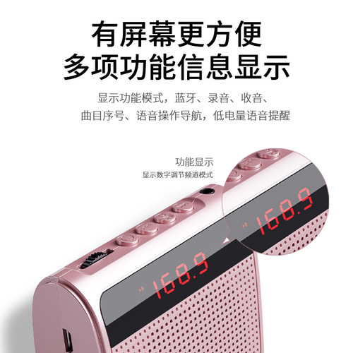 K100 Wireless Mini Bee Speaker for Lectures, Multifunctional Teacher-Specific Tour Guide and Shopper Card Player