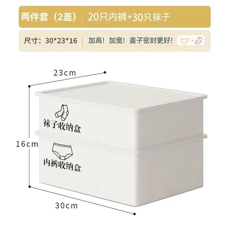 문라이트 화이트 [대용량 + 곰팡이방지, 방충] - 박스 2개 + 커버 2개 [속옷+양말] + 스티커
