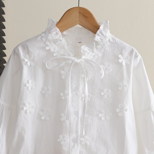 Autumn shirt girls white cotton girls shirt 2026 new style…