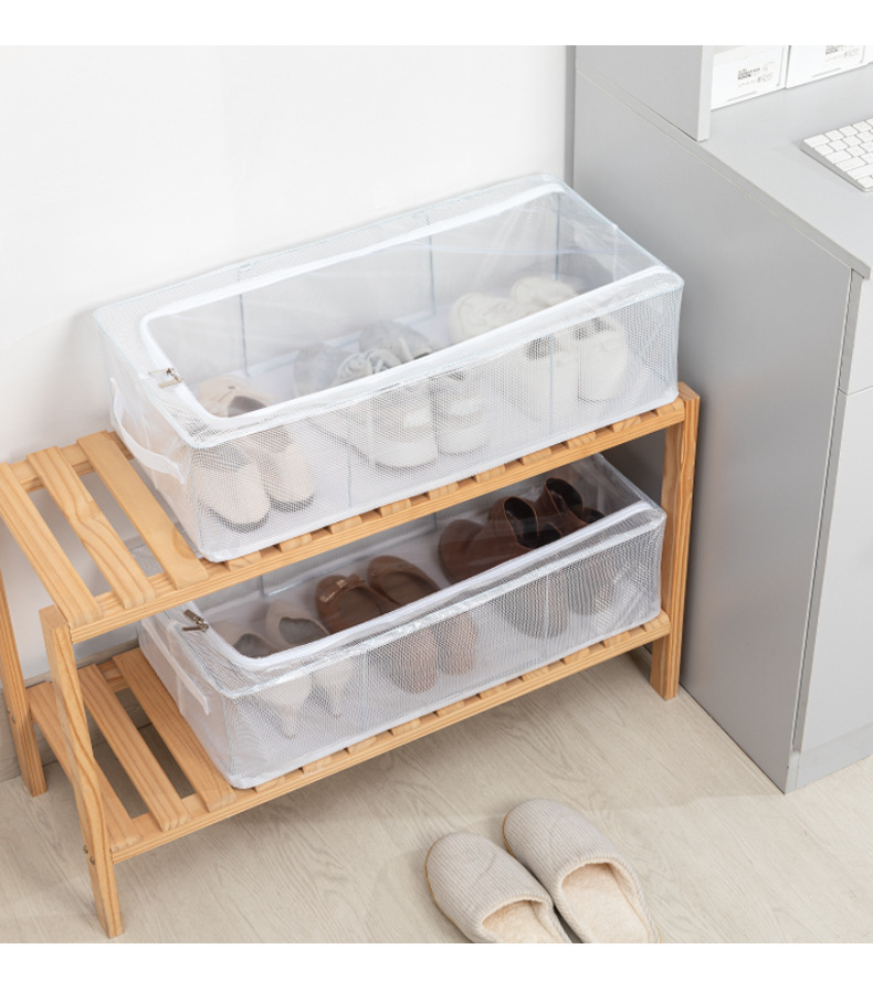 Folding Steel Frame Shoe Box Storage Transparent Dustproof Shoe Cabinet Home Storage Dormitory Shoe Storage Box Installation-Free Batch