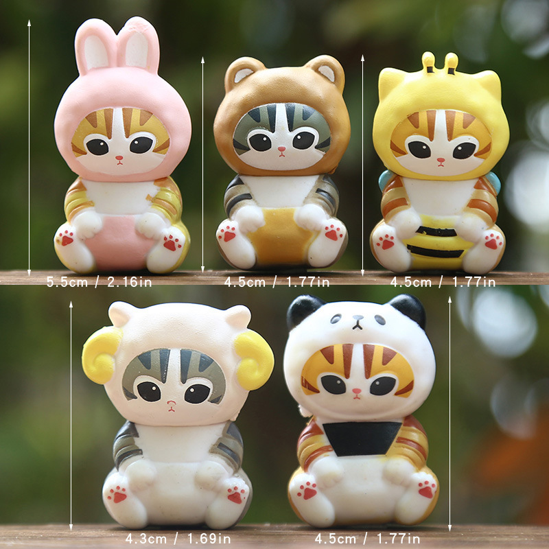 Nuevos productos touver de moda gato japonés COS serie animal muñeca muñeca decoración de pastel de coche decoración de dibujos animados image 6