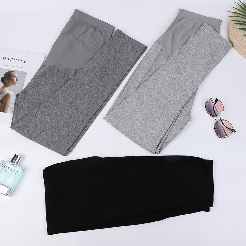 Open Spring Pregnant Women's Leggings Outer Wear Slimming Waist Protection Belly Pants Pregnancy Yoga Pants Cotton Pants