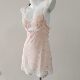 Pajamas Women's French Pastoral V-neck Lace Sweet Princess Home Clothes Pure Lace Belt Chest Pad Sling Nightgown