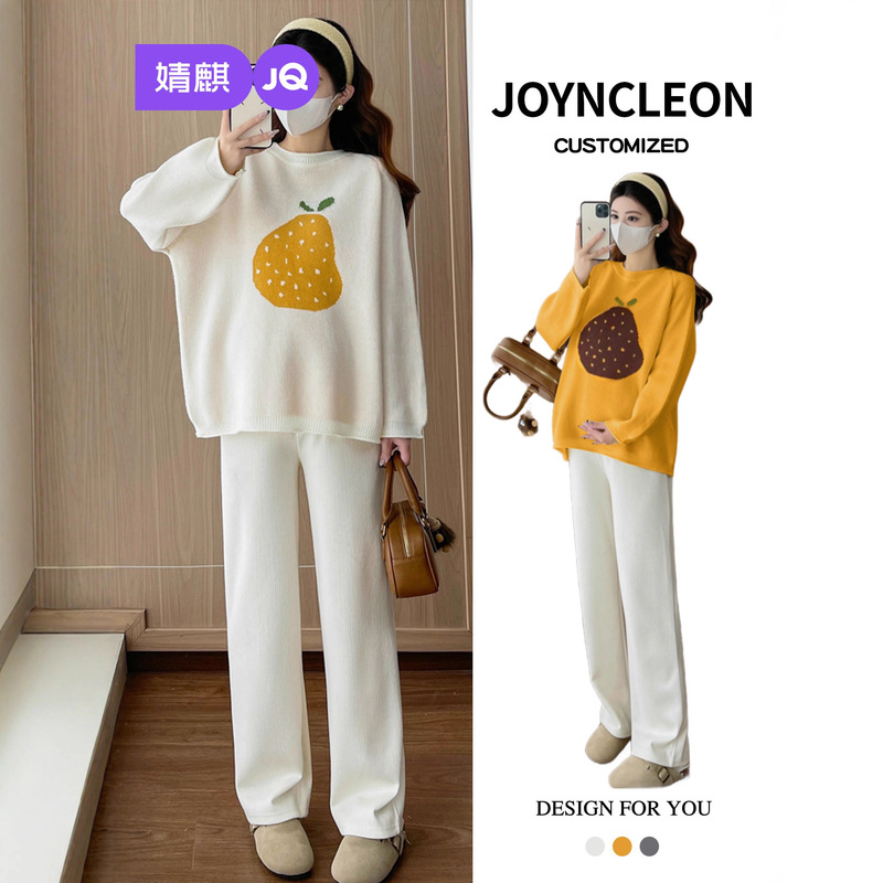 Jingqi Maternity Sweater 2025 New Cartoon Pear Autumn Fashionable Loose Long Sleeve Sweater Autumn and Winter Women Jingqi Maternity Sweater 2025 New Cartoon Pear Autumn Fashionable Loose Long Sleeve Sweater Autumn and Winter Women