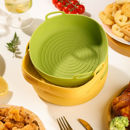 Air fryer bowl silicone high temperature resistant tableware cheese bowl baked rice baking pan round household baking oven special bowl