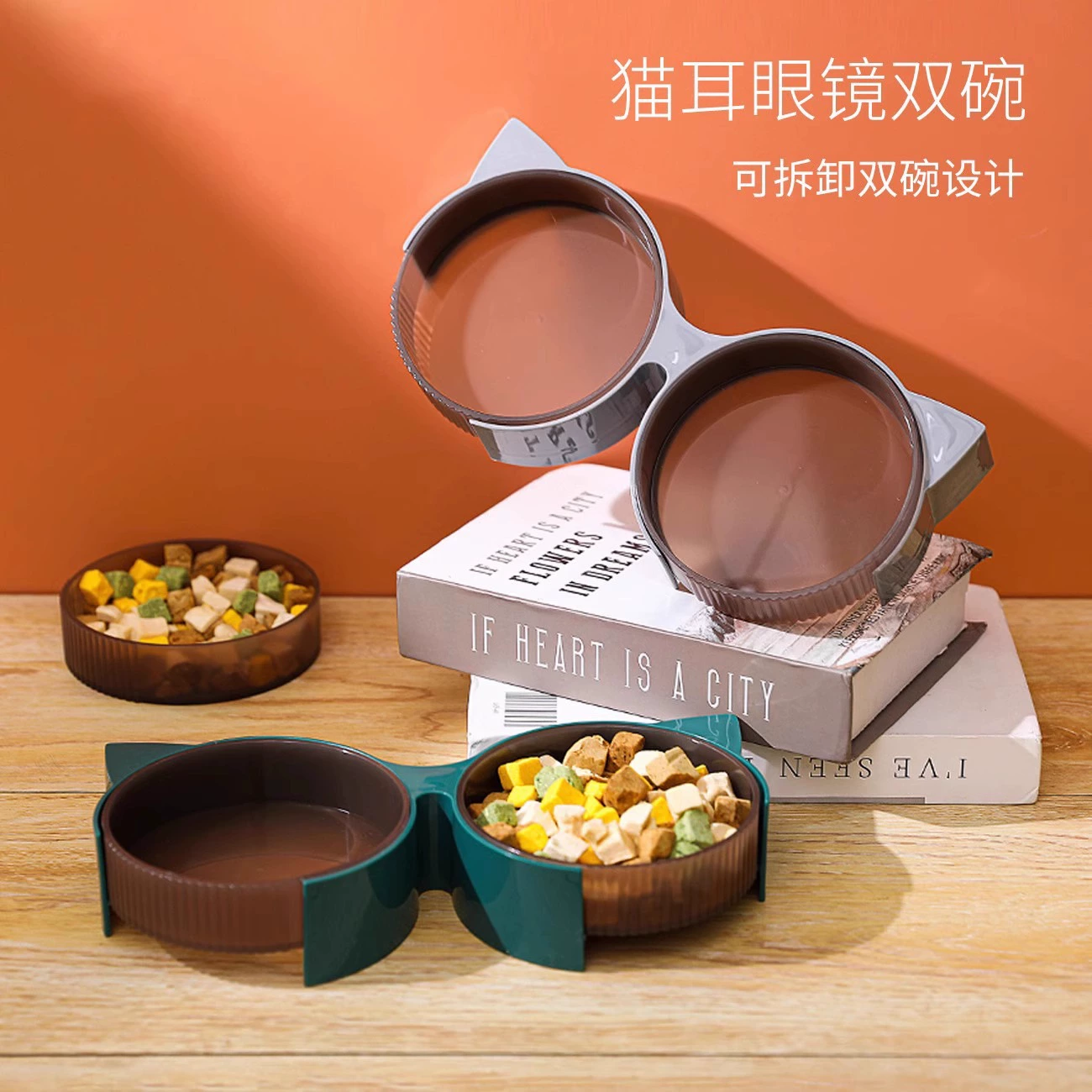 Черная миска для кошек, керамическая черная миска для кошек, миска для корма для домашних животных с защитой от черного подбородка, миска для воды, двойная миска для питьевой воды, анти-выпадение, оптовая продажа