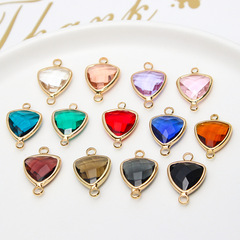 DIY jewelry accessories rare earth glass copper-edged triangle earring pendant necklace bracelet hairpin material