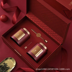 高檔茶葉包裝盒禮盒空盒岩茶紅茶大紅袍盒子半斤裝茶葉罐鐵罐批發