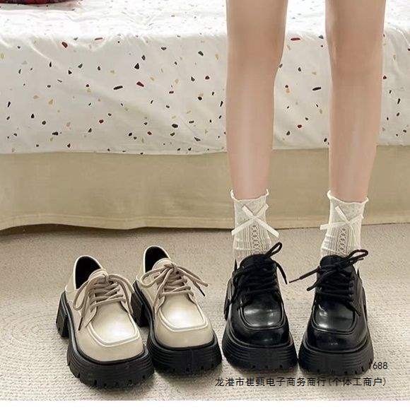 889 Thick-soled white loafers for women, British style, 2026 spring new collection, height-increasing shoes for petite women, JK-style single shoes, small leather shoes for women 889 Thick-soled white loafers for women, British style, 2026 spring new collection, height-increasing shoes for petite women, JK-style single shoes, small leather shoes for women