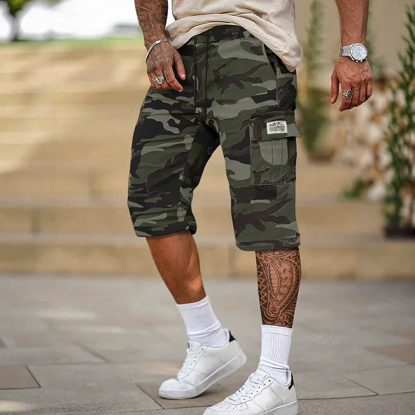 Cross-Border European Camouflage Large Pocket Cargo Pants for Men, 2026 Summer Loose American-Style Wide-Leg Pants, Trendy Travel Pants