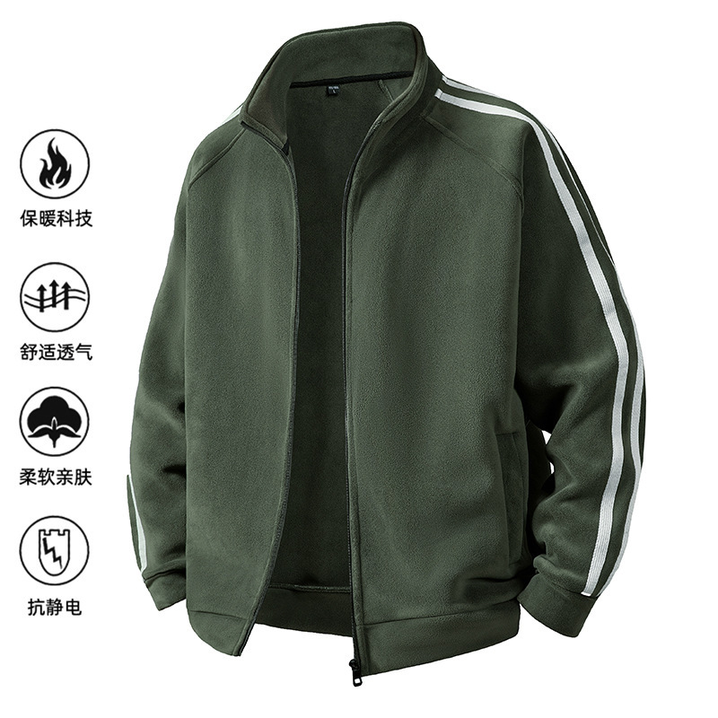 Men's Fleece Stand-Collar Jacket for Autumn and Winter, Double-Sided Fleece, Warm Inner Lining, Men's Sports Cardigan Sweatshirt Top Men's Fleece Stand-Collar Jacket for Autumn and Winter, Double-Sided Fleece, Warm Inner Lining, Men's Sports Cardigan Sweatshirt Top