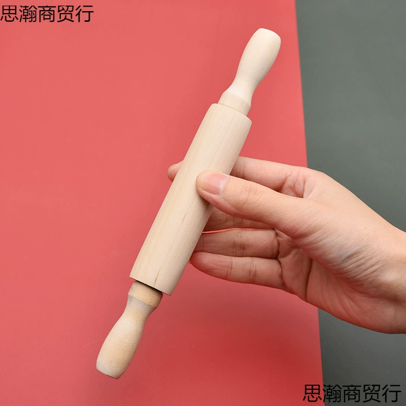 Wooden baking tool Children's mini rolling noodles without paint Timber noodle sticks home dumpling skin roller roller rolling pin