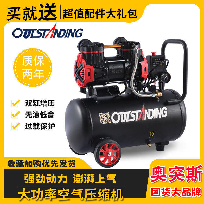 New Air Compressor Small Air Compressor Oil-Free Silent Woodworking 220V Spray Paint Air Pump Electric