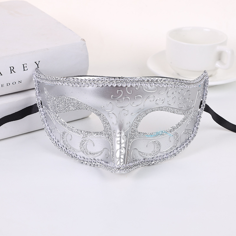 ヴェネツィアの金属製マスク 電気メッキ金メッキ銀メッキローズゴールド鉄製透かし彫りダイヤモンド装飾アイマスク仮面舞踏会アイマスク