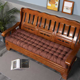 649Z批发加厚实木沙发垫四季通用长条垫子老式木质三人位座垫红木
