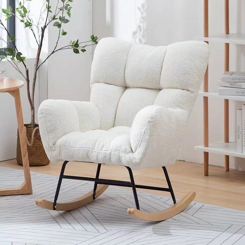 Silla de mecedora nórdica sala de estar doméstica dormitorio de cashmere individual balcón siesta casual sillón de mecedora siesta