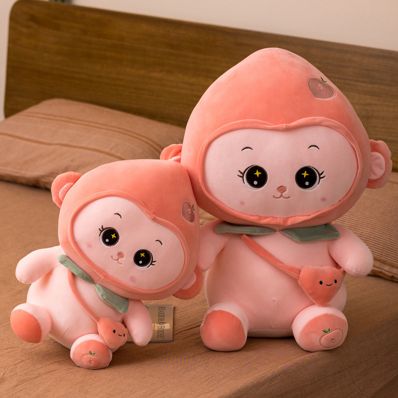 创意猴子毛绒玩具新款蜜桃猴子公仔玩偶超萌布娃娃女生礼物睡觉软