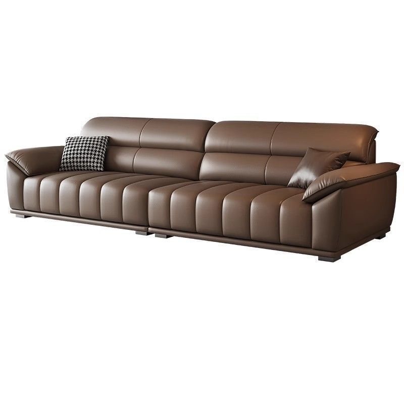 Sofá de cuero italiano de tamaño de casa simple sala de estar moderna simple teclas de piano recto nuevo sofá