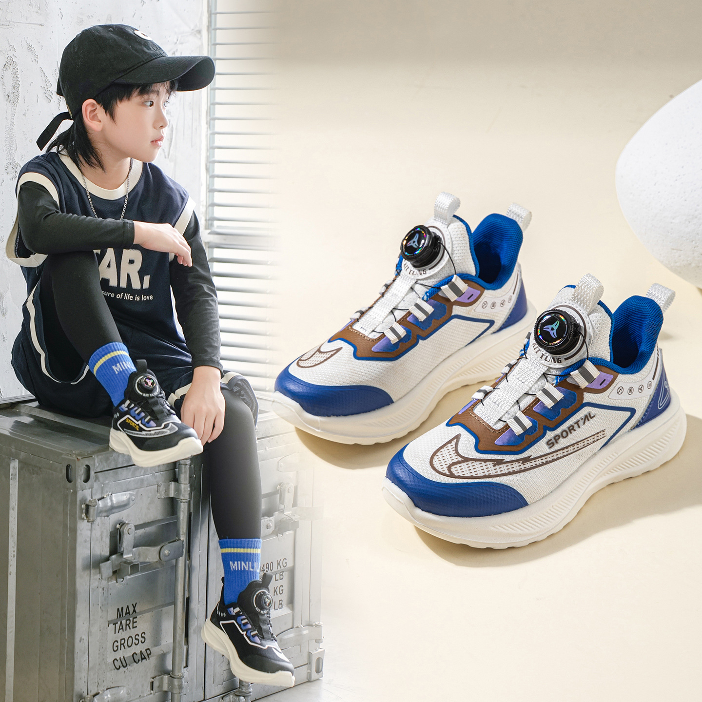 男童鞋青少年篮球透气网面网鞋新款男孩中大童运动鞋轻便儿童跑鞋