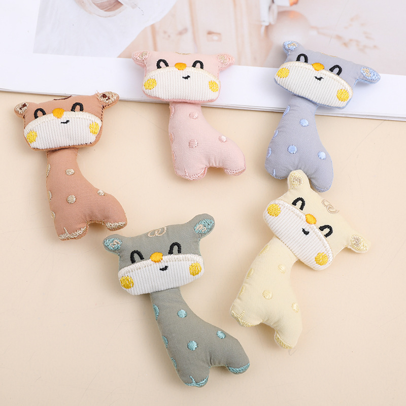 Accesorios de tela hechos a mano de dibujos animados colgantes INS animales de color café coreanos oso conejo lindo accesorios para el cabello infantil