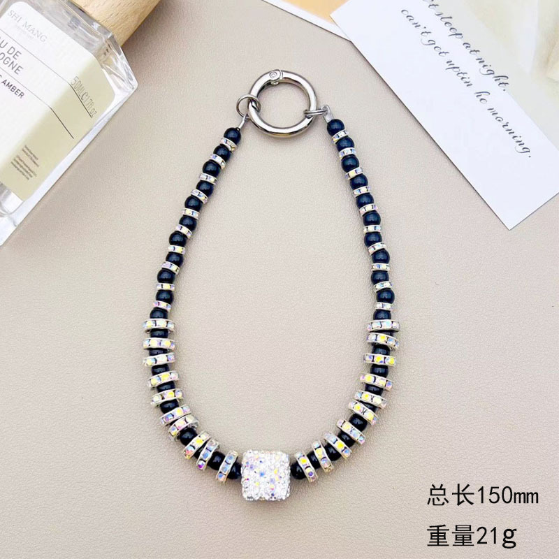 [블랙] 풀 다이아몬드 스퀘어 라인스톤 비즈 팔찌