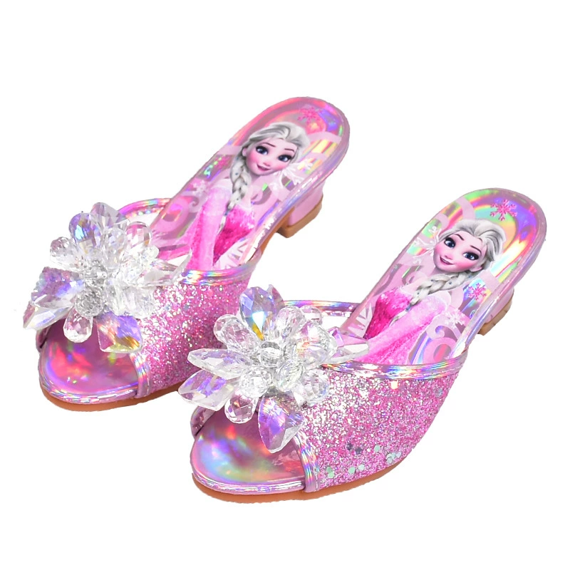 Shoes for princess, slippers, summer footwear high heels, “Frozen”, western style