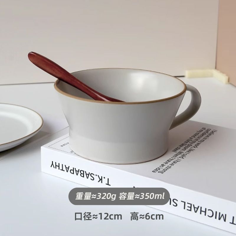 燕麦杯泡麦片专用酸奶早餐碗ins陶瓷高颜值带把手柄可微波大容量|undefined