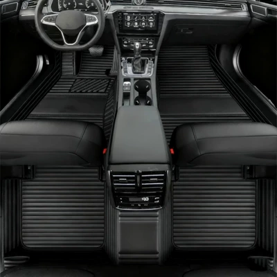 Car Floor Mats with Small Horizontal: Modelə uyğun ayaqaltı - black-single-layer-with-black-stitching
