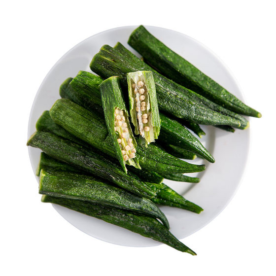 Ready-to-eat okra crisp green okra bags 50g okra dry fruit and vegetable crisp okra crisp factory wholesale