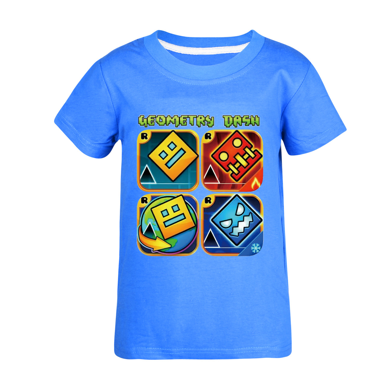 Geometrie Dash T-shirt Kinder Cartoon Kleidung Jungen 100% Baumwolle T-shirt Kinder Mode Kleidung Kleinkind Mädchen Kurzarm Tops – Detail 12