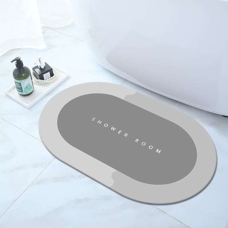 Modern Simple Solid Color Diatom Mud Floor Mats, Stain-Resistant and Easy to Care for Door Mats, Bathroom Toilet Water-Absorbent Non-Slip Floor Mats