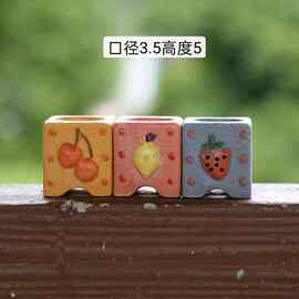 批发厂家多肉拇指盆控形盆手绘素烧复古粗陶窑变陶瓷特小特简约迷