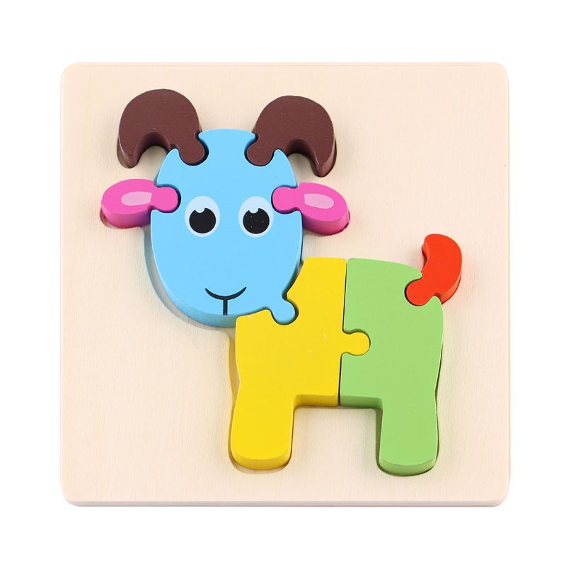 Rompecabezas para niños desarrollo de inteligencia educación temprana 3D de madera tridimensional bebé 1-2 años medio niños y niñas 6 juguetes educativos