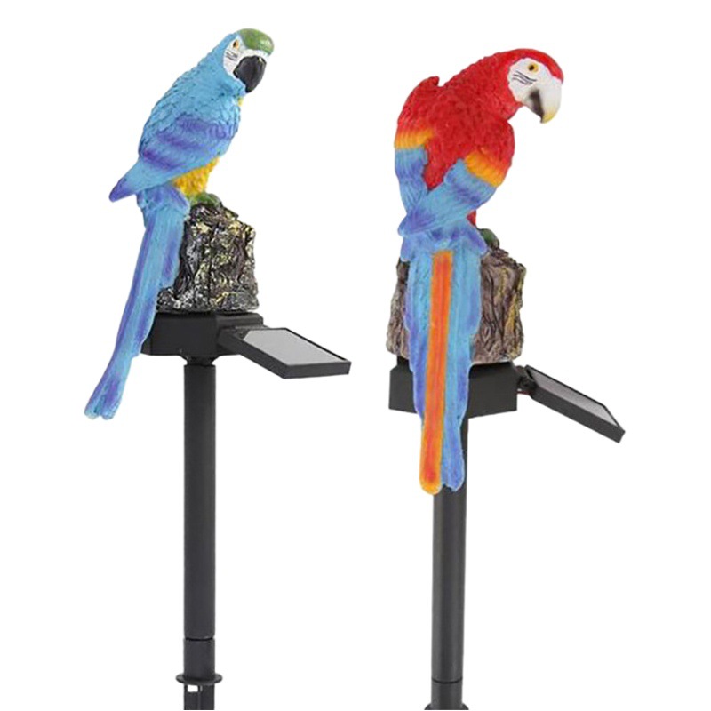Solar jardín césped plug-in LED lámpara loro resina artesanía al aire libre jardín animal paisaje Lámpara decorativa