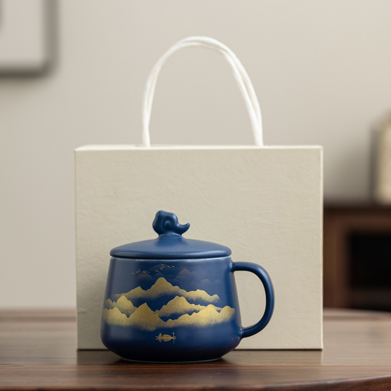 Taza de cerámica Xiangyun de China Taza de agua de paisaje Taza de café Taza de leche LOGO publicidad de regalos de estampado