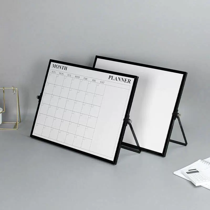 桌面周计划小白板儿童家用可擦写便携日历留言板月计划支架写字板