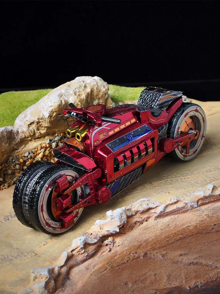 全金属不锈钢DIY拼装模型3D迷你立体拼图 彩色道奇战斧摩托车