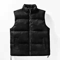 Cross-Border Foreign Trade Douyin Kuaishou Live Popular Suede Stand-Up Collar Vest Men and Women Same Style Waistcoat Vest Top Trendy