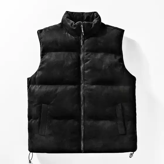 Cross-Border Foreign Trade Douyin Kuaishou Live Popular Suede Stand-Up Collar Vest Men and Women Same Style Waistcoat Vest Top Trendy