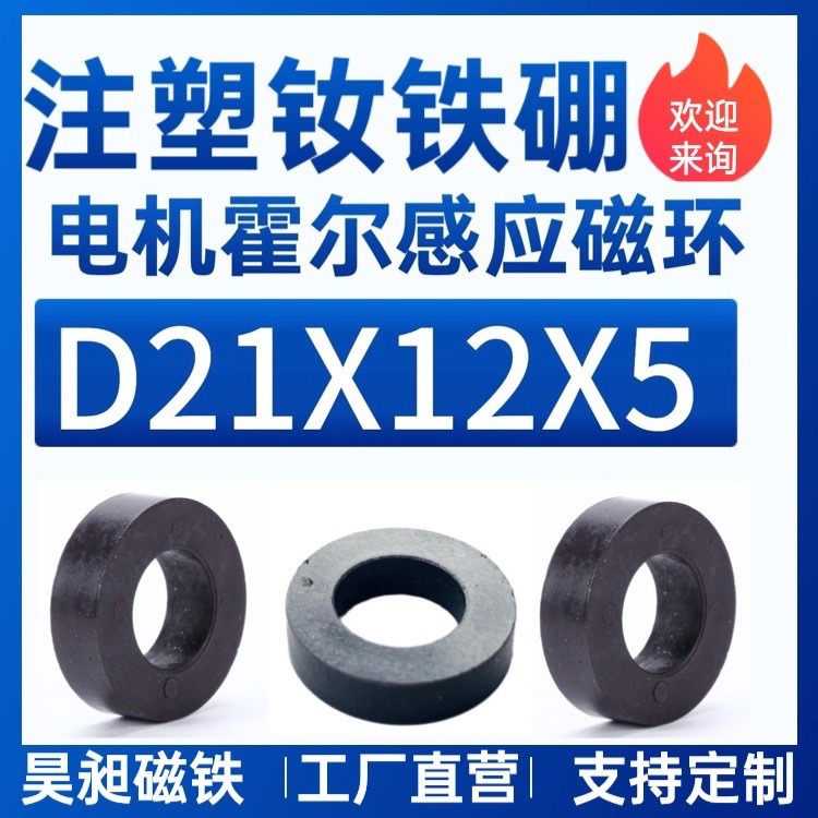电机霍尔感应测速磁铁Φ21×Φ12×5 直流马达调速磁环编码器磁盘