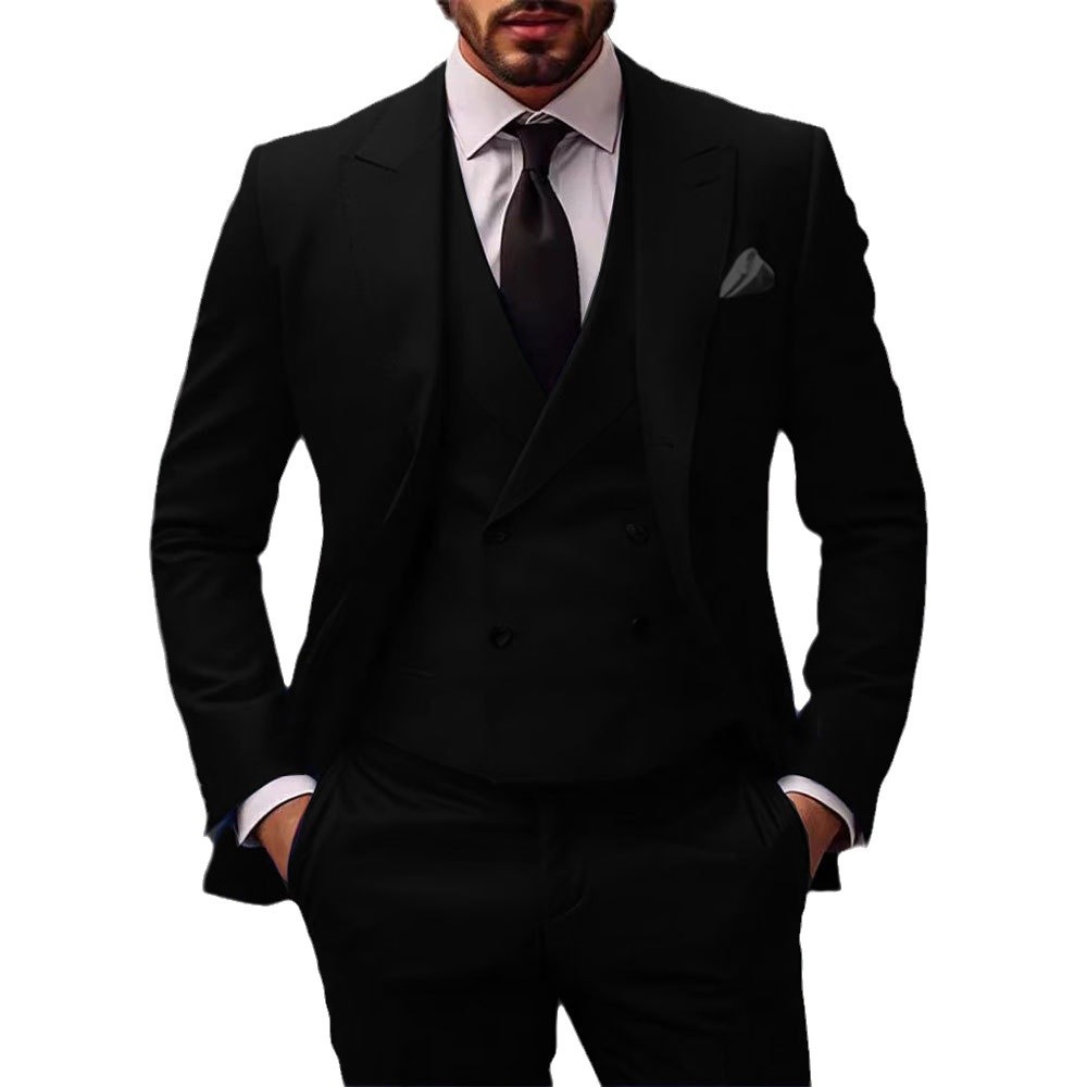 Nuevos trajes transfronterizos europeos y estadounidenses de comercio exterior de tamaño grande tres piezas de novio y padrino anfitrión vestido de fiesta traje